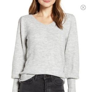 Rachel parcell puffsleeve sweater grey XS like new